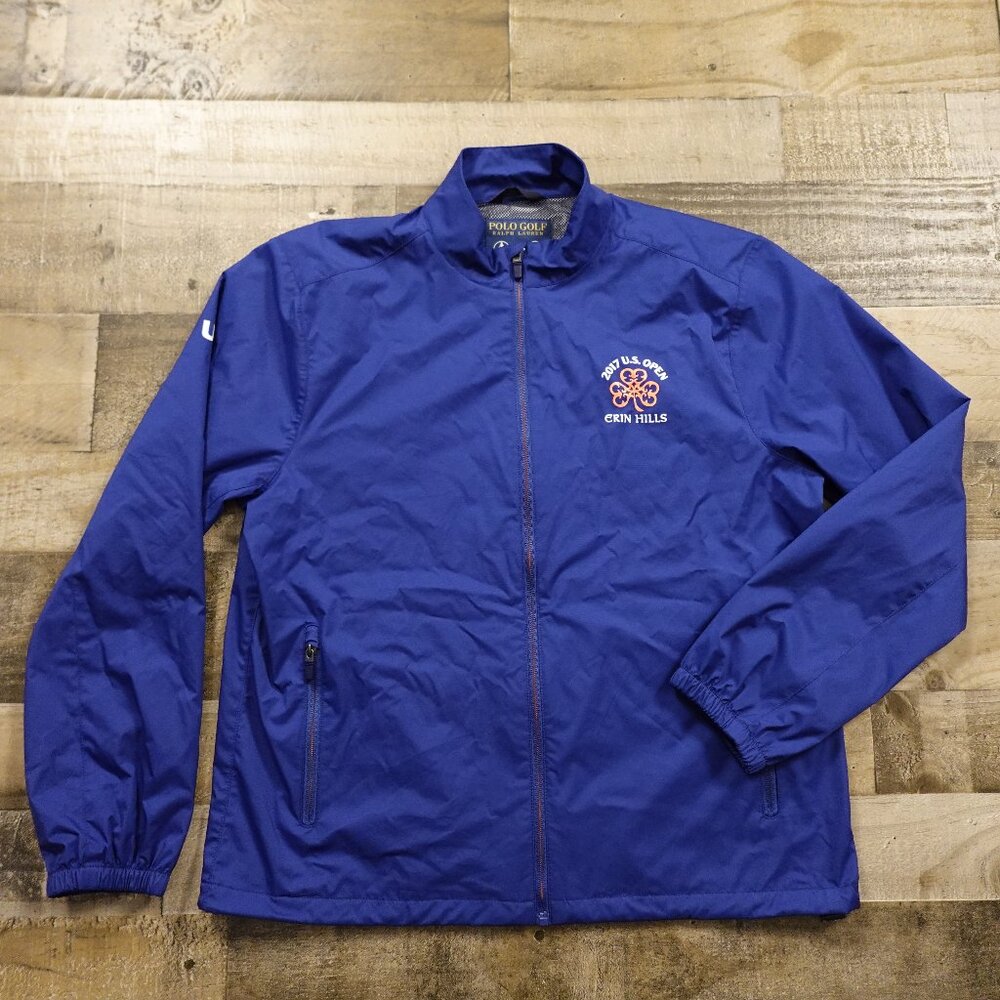 Polo Golf Ralph Lauren 2017β U.S. Open Jacket Menβs Size Medium Blue Windbreaker